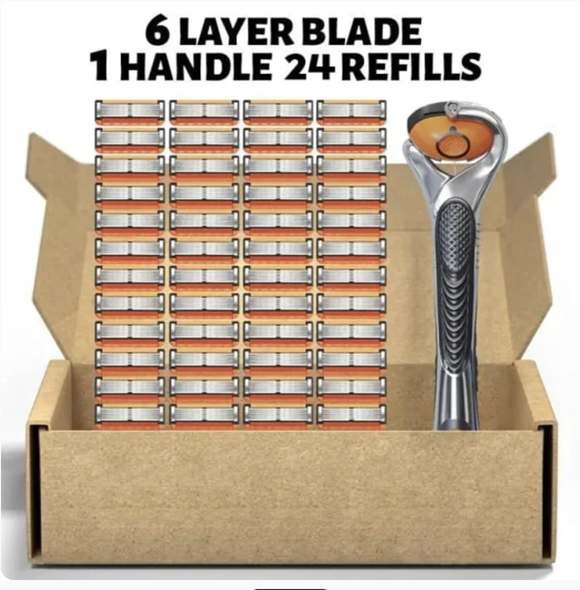 Men's Razor Refill Set + Free handle - Ultra - Sharp Stainless Blades for Smooth Shave 3